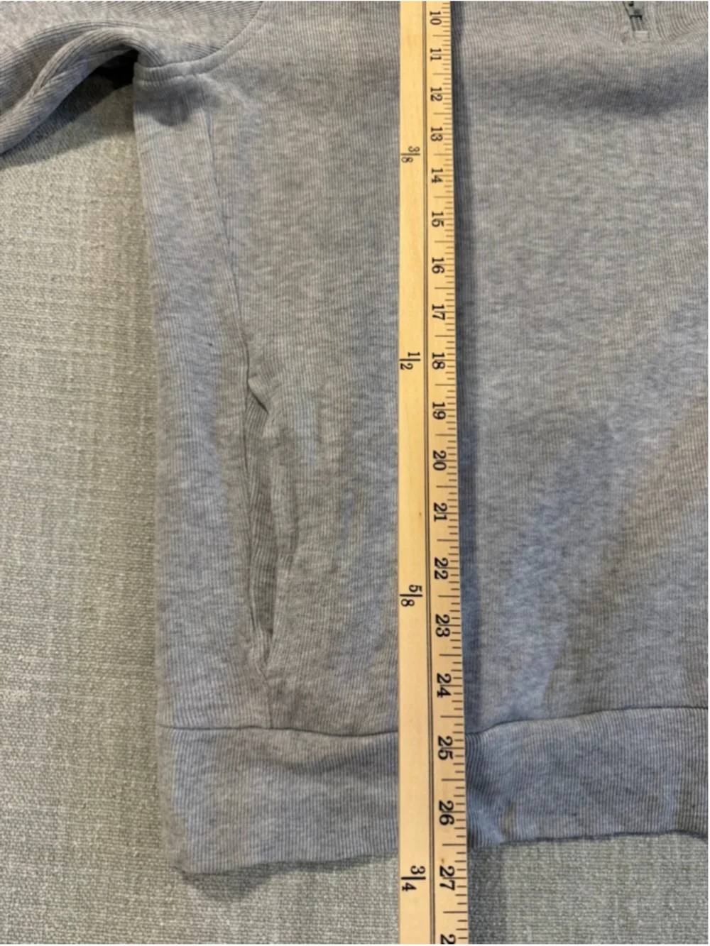 Lacoste light gray quarter zip cotton sweatshirt men’s XL